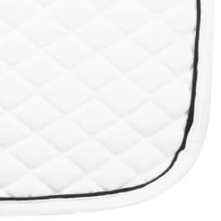 TuffRider Basic All Purpose Pad With Trim And Piping -Weatherbeeta Store 100558 JPC TuffRider.Basic .AllPurpose.Saddle.Pad .Trim Piping White.White .Black CloseUp