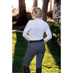 Romfh Ladies Sarafina Euro Seat Knee Patch Breeches -Weatherbeeta Store 468455 ERS Romfh.Ladies.Sarafina.Euro .Seat .KneePatch.Breech Pewter Lifestyle