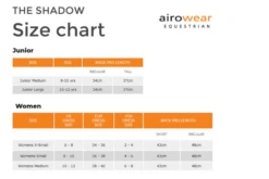 Airowear Shadow Body Protector -Weatherbeeta Store AirowearShadowSizeChart