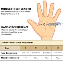 TuffRider Kids Leather Summer Gloves -Weatherbeeta Store Children.Riding.Gloves.Sizing.Chart