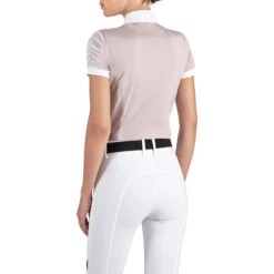 Equiline Women's GinnyG Competition Polo With Microstuds -Weatherbeeta Store EQline GinnyG.Show .Polo .Microstuds Violet.Ice Back
