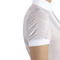 Equiline Women's GinnyG Competition Polo With Microstuds -Weatherbeeta Store EQline GinnyG.Show .Polo .Microstuds Violet.Ice Side