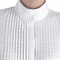 Equiline Women's GollyG Long Sleeve Show Shirt 8 Equiline Women's GollyG Long Sleeve Show Shirt -Weatherbeeta Store EQline GollyG.LS .Show .Shirt White Close.Up