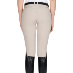 Equiline Women's Ash Riding Breeches With X-Grip Knee Patch -Weatherbeeta Store EQline N08698 Ash.XGripKP Beige Back