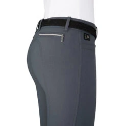 Equiline Women's Ash Riding Breeches With X-Grip Knee Patch -Weatherbeeta Store EQline N08698 Ash.XGripKP Grey Detail