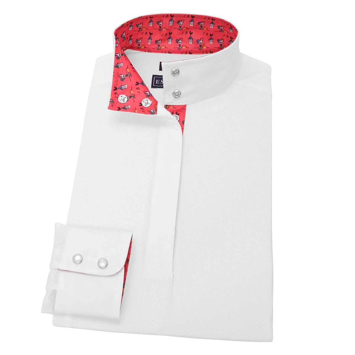 Essex Classics Ladies "Cock-a-Doodle-Do" Talent Yarn Straight Collar Long Sleeve Show Shirt 5 Essex Classics Ladies "Cock-a-Doodle-Do" Talent Yarn Straight Collar Long Sleeve Show Shirt - Image 3