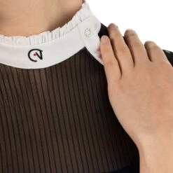 EGO 7 Women's Nina Long Sleeve Show Shirt 21 EGO 7 Women's Nina Long Sleeve Show Shirt -Weatherbeeta Store Ego7 Womens.Nina .LS .Show .Shirt Navy Detail