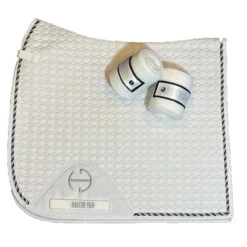 Halter Ego European Cotton Saddle Pad -Weatherbeeta Store HEgo DRSGPAD Wht Blk HalterEgo European.Cotton.Dressage.Saddle.Pad White.Black
