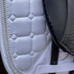 Halter Ego Satin Classic Saddle Pad 15 Halter Ego Satin Classic Saddle Pad -Weatherbeeta Store HEgo WHT DRSG HalterEgo Satin.Classic.Quilted.Saddle.Pad .Dressage White LS