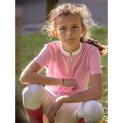 Jump'in Girls Short Sleeve Charlie Competition Polo Shirt -Weatherbeeta Store Jump.In Girls.Charlie.Polo .Show .Shirt Pink