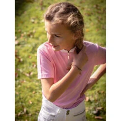 Jump'in Girls Short Sleeve Charlie Competition Polo Shirt -Weatherbeeta Store Jump.In Girls.Charlie.Polo .Show .Shirt Pink.2