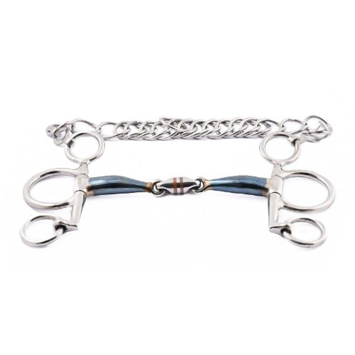 Jump'in French Mouth Small Cheek Pelham Blue Steel Bit 3 Jump'in French Mouth Small Cheek Pelham Blue Steel Bit