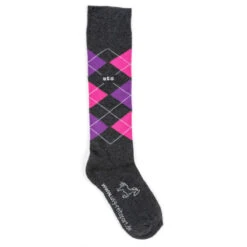 USG Karo Socks -Weatherbeeta Store KARO KL.USG Socks Drk.Grey .Pink .Lilac Front