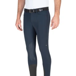 Equiline GrantK Men's B-Move Knee Grip Breeches 14 Equiline GrantK Men's B-Move Knee Grip Breeches -Weatherbeeta Store N08479 EQline GrentK Blue