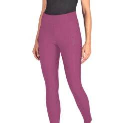 Equiline Women's GelleK High Waist Knee Grip Leggings -Weatherbeeta Store N09052 EQline GelleK Wood.Violet