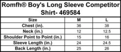Romfh Boys' Long Sleeve Competitor Show Shirt -Weatherbeeta Store Romfh boys shirt size chart