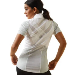 Ariat Womens Ascent 1/4 Zip Short Sleeve Show Shirt -Weatherbeeta Store S23 WMS ENGL 10043400 back