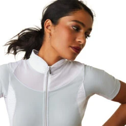 Ariat Womens Ascent 1/4 Zip Short Sleeve Show Shirt -Weatherbeeta Store S23 WMS ENGL 10043400 detail03