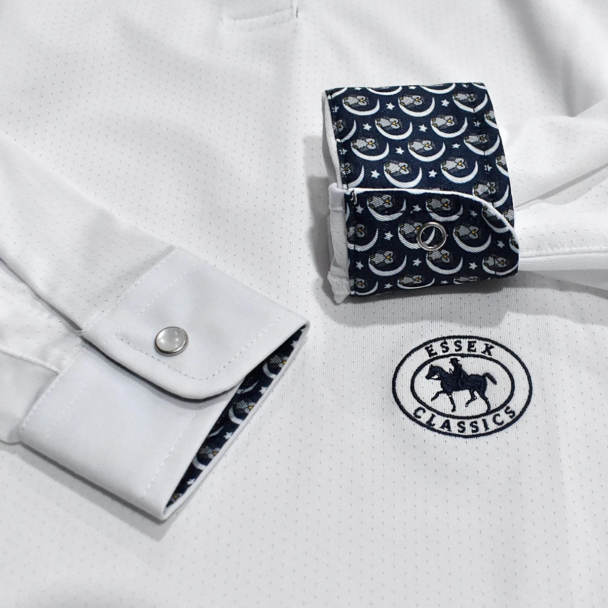 Essex Classics Ladies "Owls" Talent Yarn Wrap Collar Long Sleeve Show Shirt 6 Essex Classics Ladies "Owls" Talent Yarn Wrap Collar Long Sleeve Show Shirt - Image 4