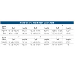 Ovation Child's Sofia Grip Black Field Boot -Weatherbeeta Store SofiaChildsBoot SizeChart