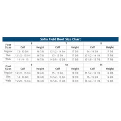 Ovation Ladies Sofia Black Field Boot -Weatherbeeta Store SofiaFieldBoots SizeChart