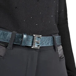 Equiline GrueG Fancy Leather Belt -Weatherbeeta Store T11372 Grueg Fancy.Leather.Belt Equiline Green.Beetle 00