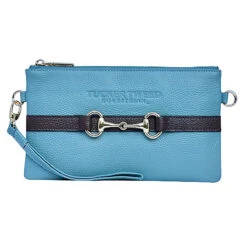 Tucker Tweed Equestrian Wellington Wristlet -Weatherbeeta Store TT WW SB DC Sky.Blue .Dark .Chocolate