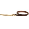 Tory Leather Lead With 24" Brass Plated Chain -Weatherbeeta Store Tory 191BPDO