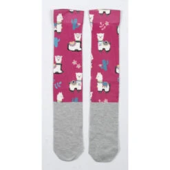 USG Happy Print Soft Socks -Weatherbeeta Store US3000 KL.USG Happy.Print .Socks Pink.Alpaca Front