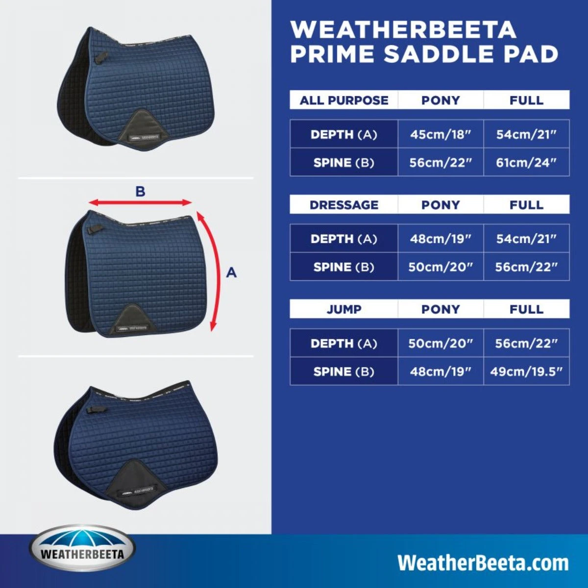 Weatherbeeta Prime All Purpose Ombre Saddle Pad 17 Weatherbeeta Prime All Purpose Ombre Saddle Pad - Image 15