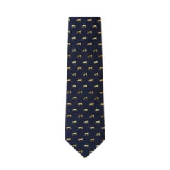 Wild Attire Inc. Hold Your Horses Navy Blue Silk Tie -Weatherbeeta Store Wild.Attire.Inc navy blue silk hold your horses AL301488 1