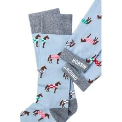 Wild Attire Inc. Horsin' Around Carded Cotton Socks -Weatherbeeta Store Wild.Attire.Inc pale blue carded cotton horsin around 02