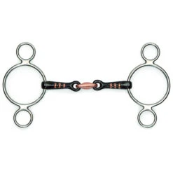 Shires Two Ring Sweet Iron Gag With Raised Ribs Bit