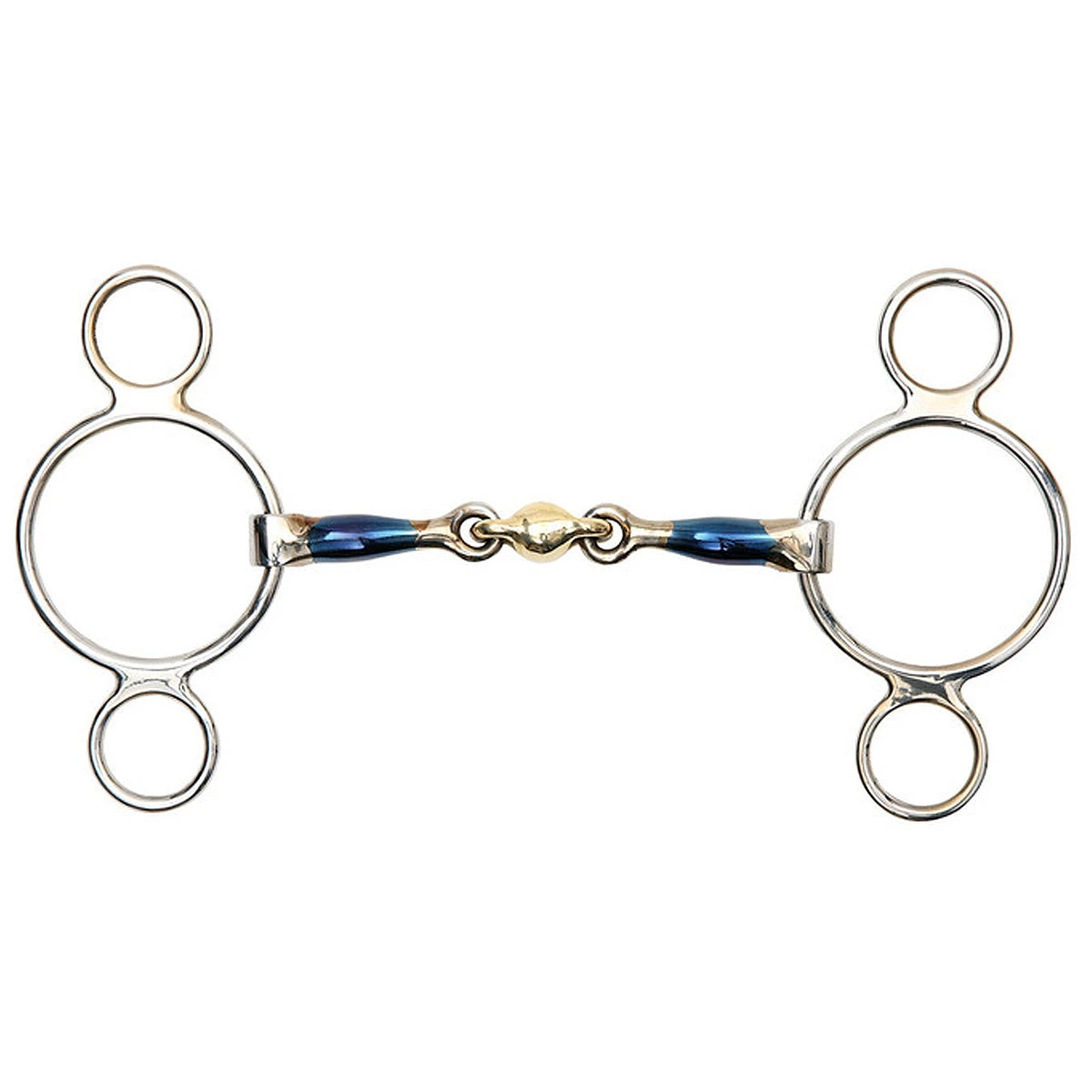 Shires Blue Sweet Iron Two Ring Gag With Lozenge 3 Shires Blue Sweet Iron Two Ring Gag With Lozenge