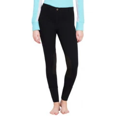 TuffRider Ladies Starter Lowrise Pull On Knee Patch Breeches -Weatherbeeta Store black2 21367.1583511667.1280.1280