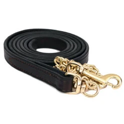 Perri's Leather Lead With Brass Plated Chain -Weatherbeeta Store black 50346.1588015127.1280.1280