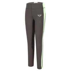 TuffRider Children's Ventilated Schooling Tights -Weatherbeeta Store charcoal neon GREEN 65849.1583525667.1280.1280