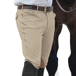 Ovation Men's EuroWeave Front Zip 4-Pocket Knee Patch Breeches 10 Ovation Men's EuroWeave Front Zip 4-Pocket Knee Patch Breeches -Weatherbeeta Store classic show tan 06048.1588796601.1280.1280