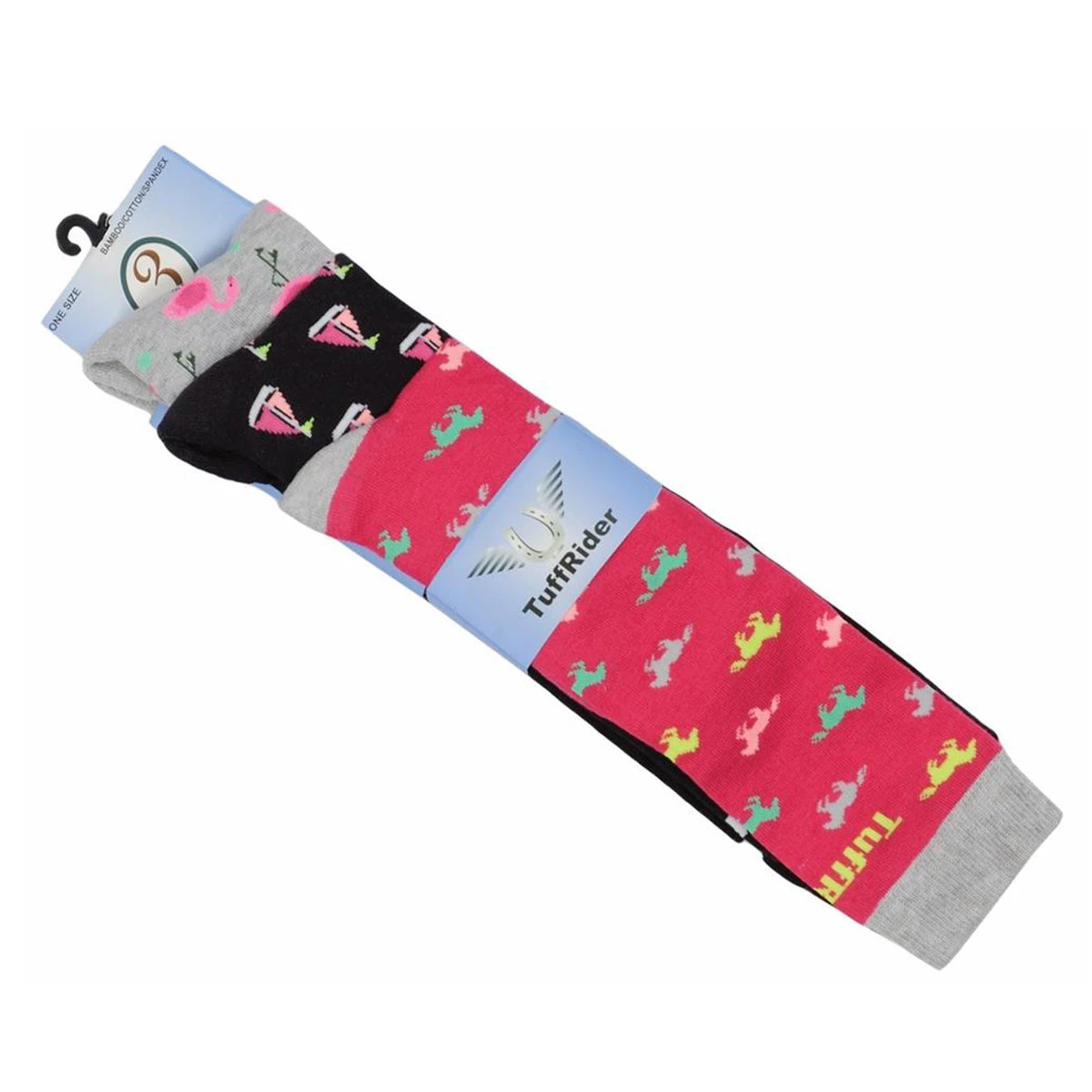 TuffRider Ladies Flamingo/Boat/Horse Knee Hi Socks 7 TuffRider Ladies Flamingo/Boat/Horse Knee Hi Socks - Image 5