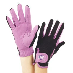 Ovation Child's Hearts & Horses Gloves -Weatherbeeta Store purple black 48118.1590174193.1280.1280
